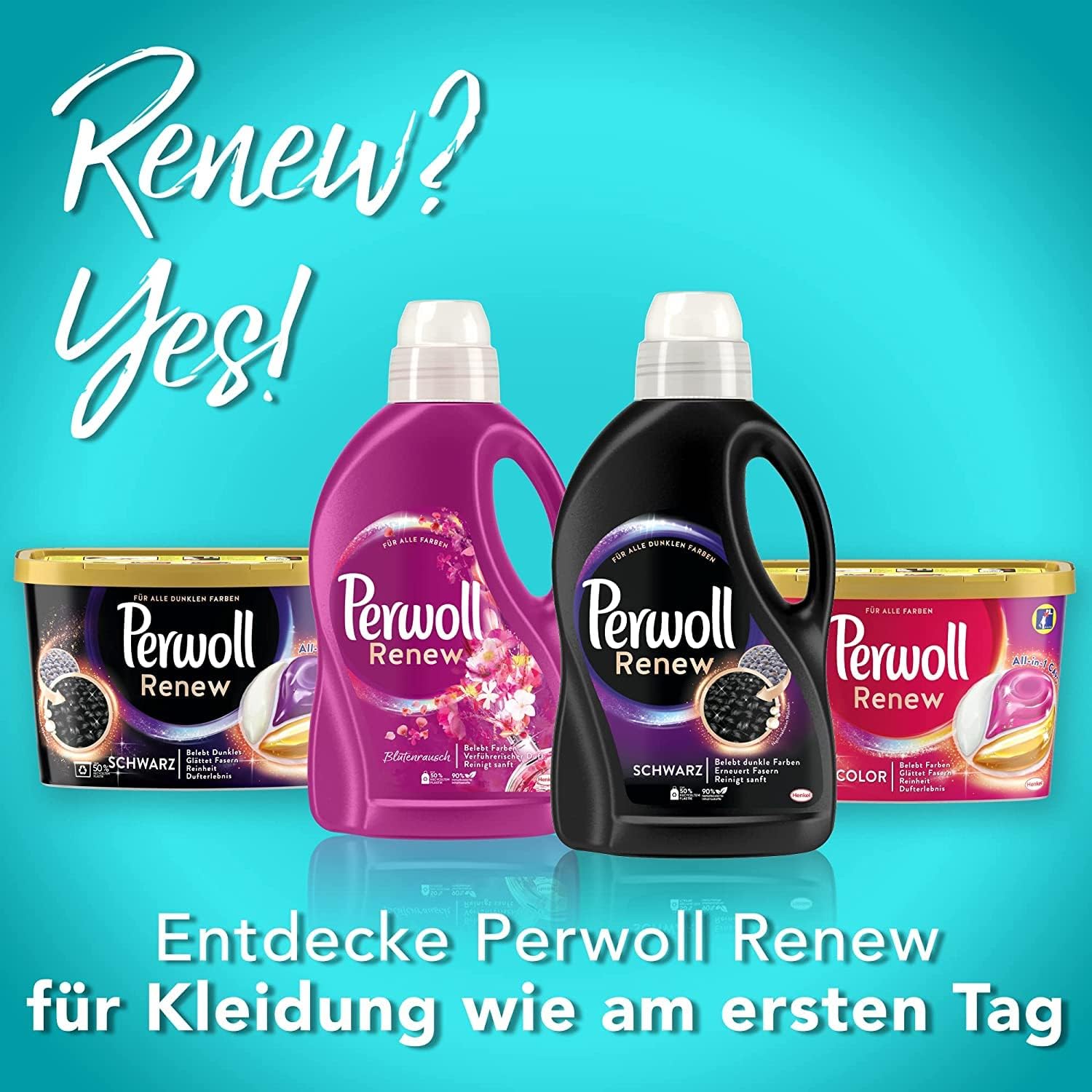 Perwoll Renew Refresh (25 Washes), Liquid Detergent for White and Colored Laundry, With Odor neutralizing Formula for Intensive Freshness