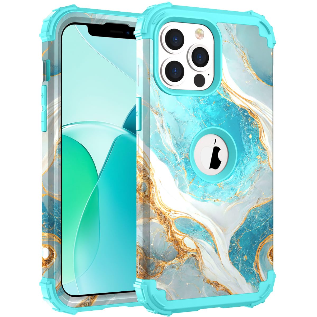 Hocase for iPhone 13 Pro Max Case, Heavy Duty Shockproof Protection Soft Silicone Rubber Bumper+Hard Plastic Hybrid Protective Case for iPhone 13 Pro