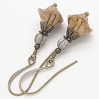 Vista 6 de Shabby Chic Earrings with Rustic Glass Flowers