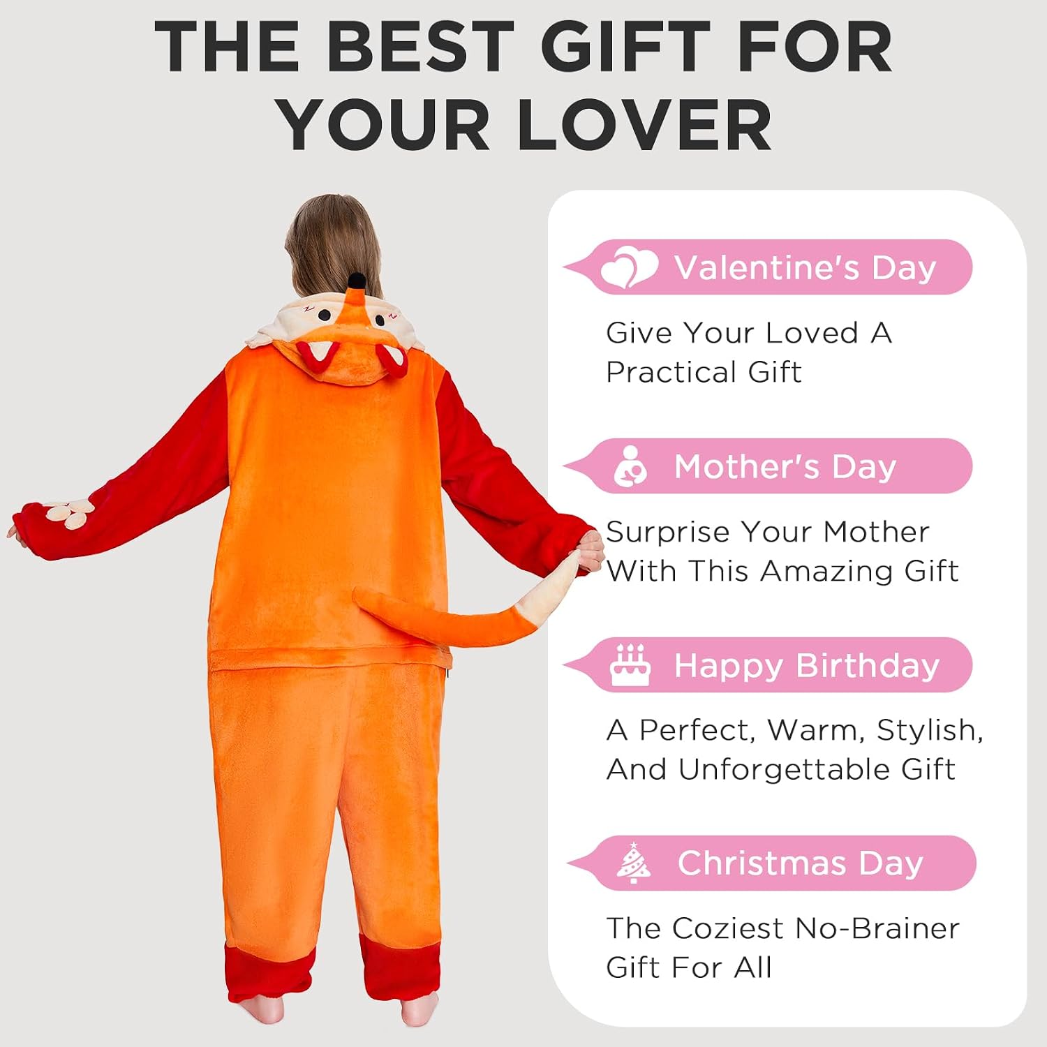 OLAOLA Adult Onesie, Unisex Animal Cosplay Costume, Flannel Pajamas One Piece Halloween Sleepwear