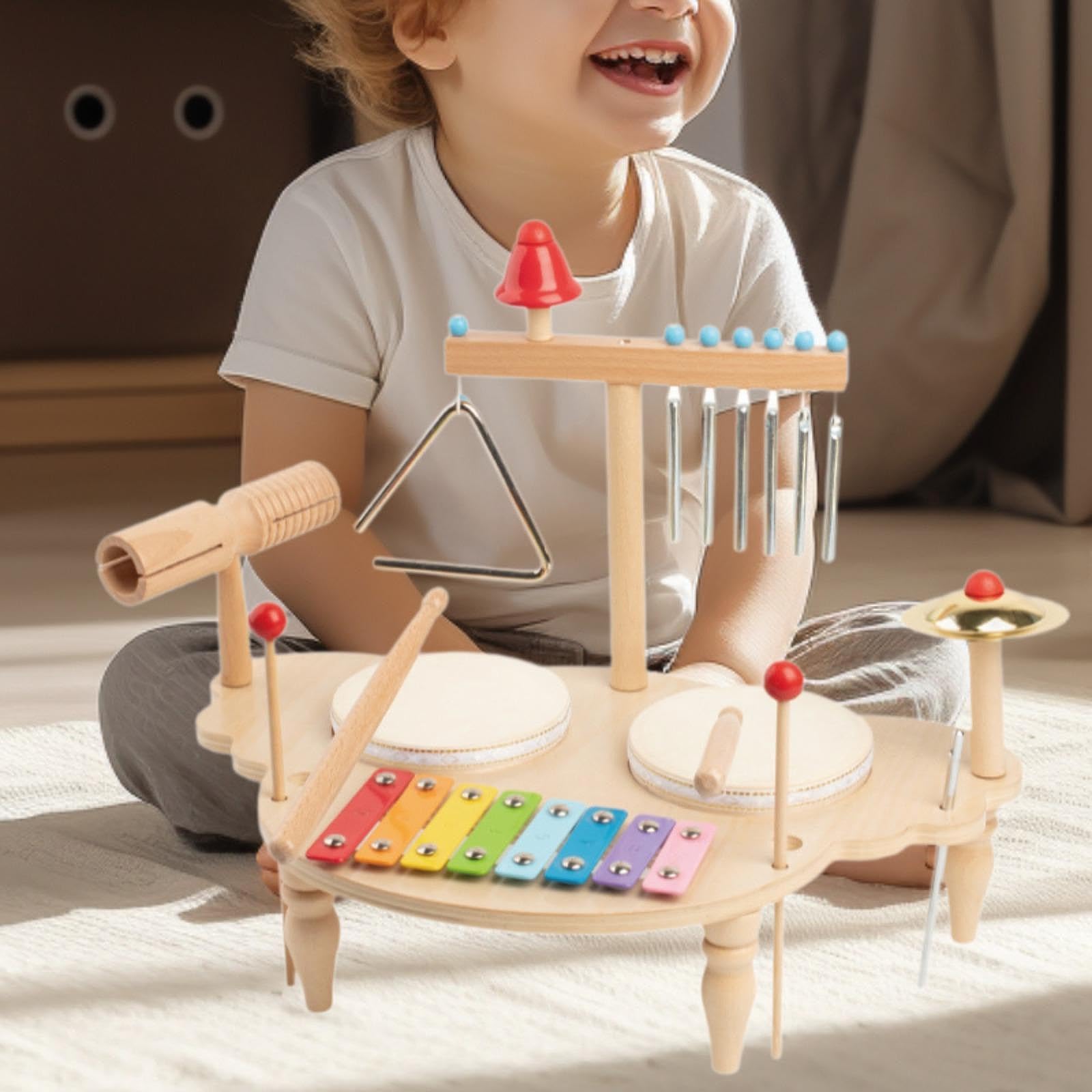 Instrumento Musical de percusión de para Madera para bebés Que inspira la exploración Musical con la batería para niños pequeños. Xilófono de