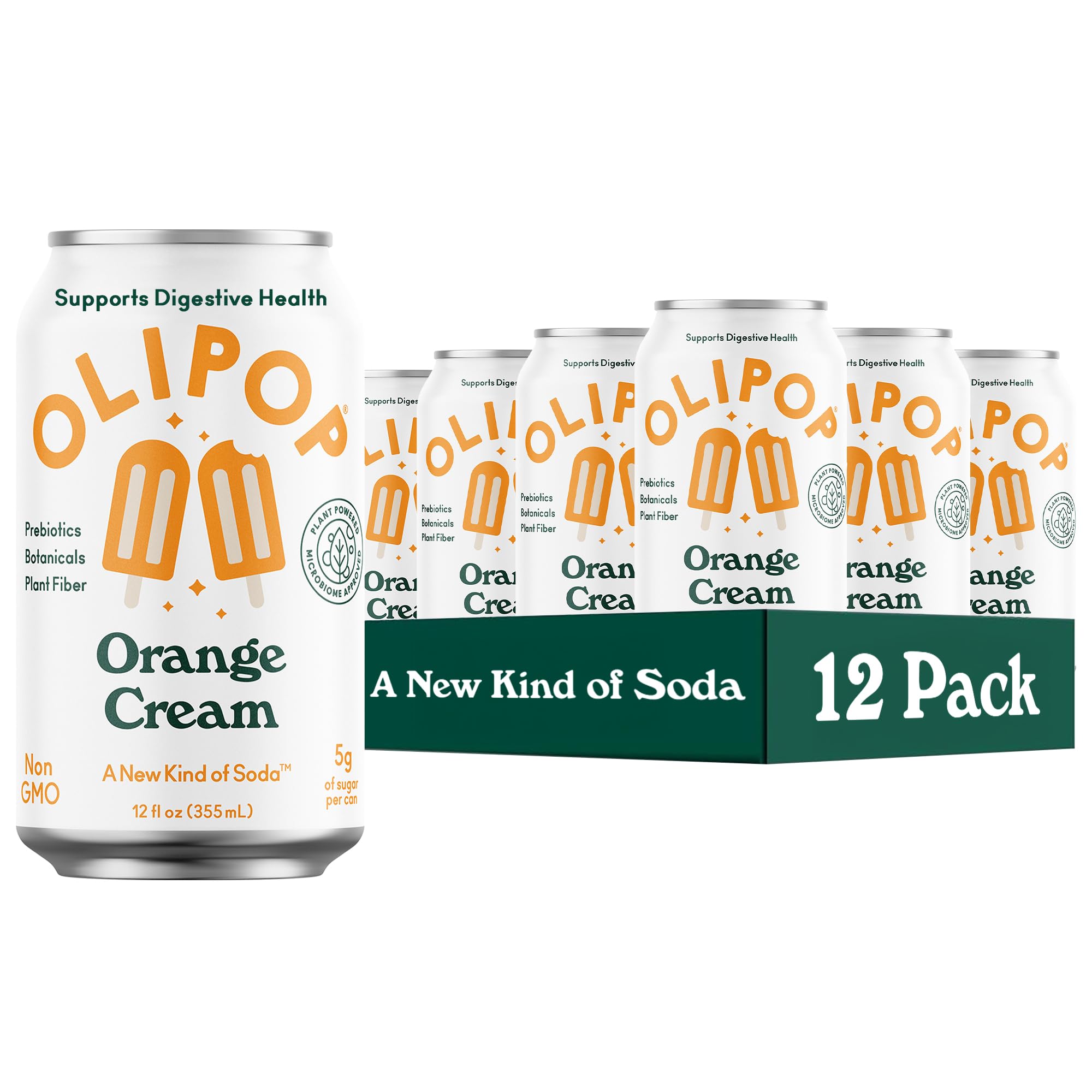 Amazon.com : OLIPOP Prebiotic Soda Pop, Orange Cream, A New Kind
