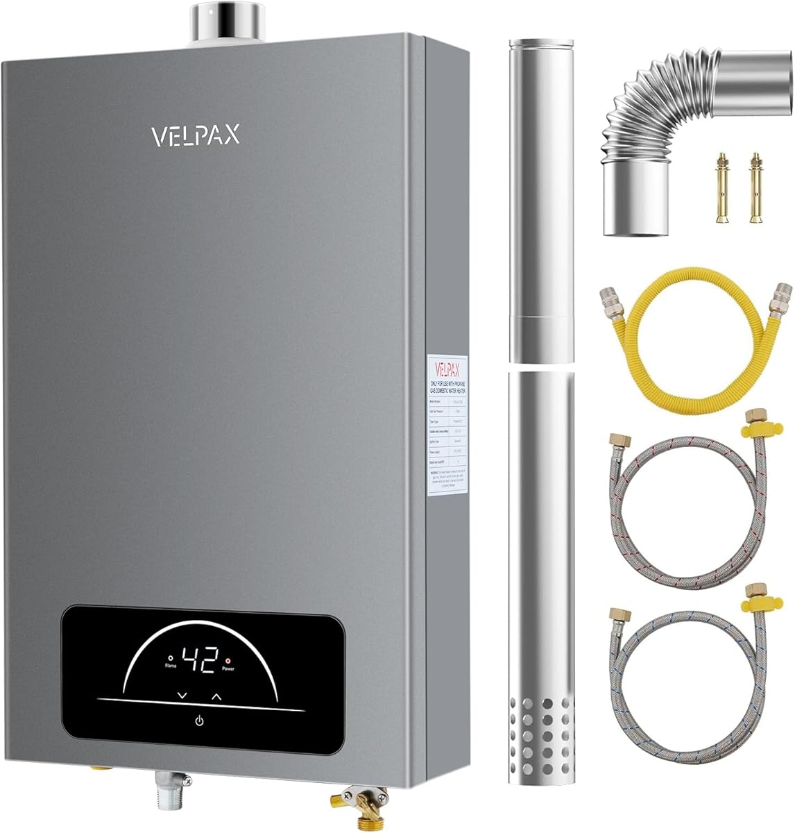 Propane Tankless Water Heater, 4.74GPM 18L Indoor,Constant propane water heater,Instant Hot Propane Gas water heater with Fahrenheit Digital Display,Multi-Protection