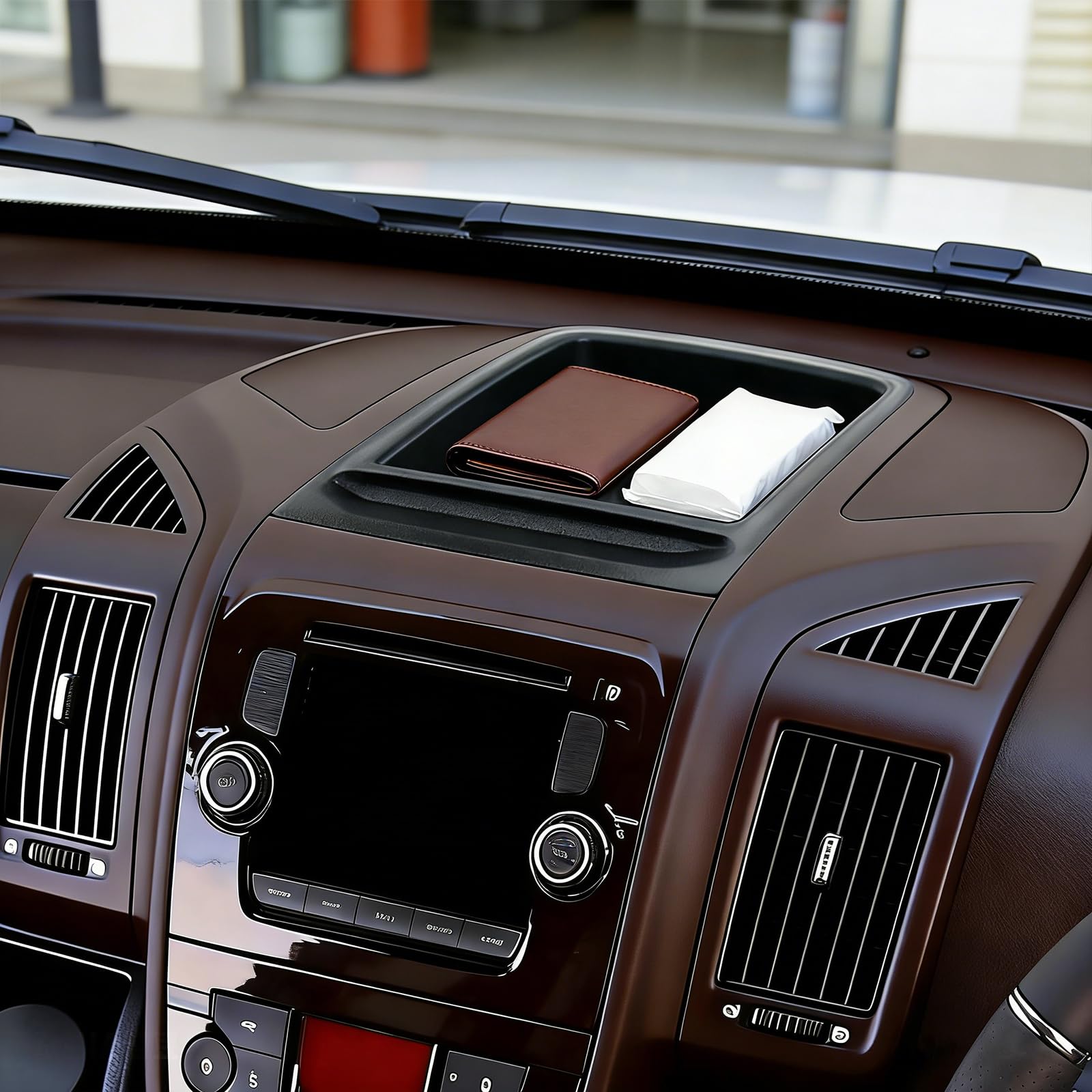 Caja de almacenamiento para tablero de instrumentos de auto compatible con Peugeot Boxer con FIAT Ducato con Citroen Relay (2014-2025), almacenamiento de tablero - Negro
