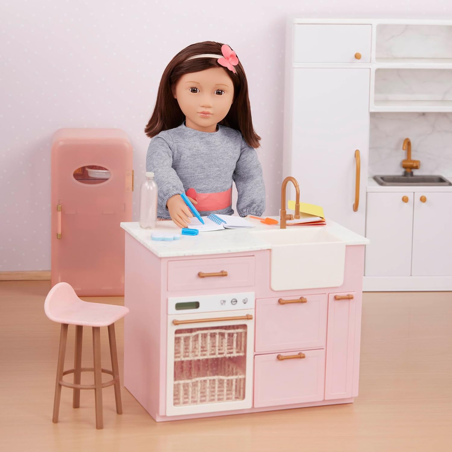 Our Generation – 18-inch Doll Mini Fridge – Furniture Accessory – Pretend Food – Imaginative Play – Toys for Kids Ages 3 & Up – Perfectly Fresh