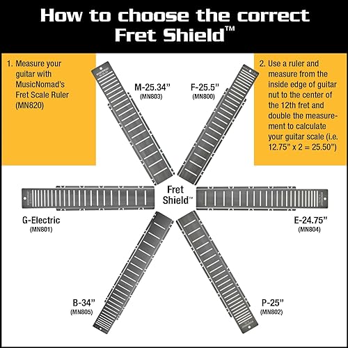 Miniatura 7 de MusicNomad Fret Shield™ - Herramienta de protección de protector de diapasón total para pulir trastes en guitarras eléctricas Gibson (MN801)