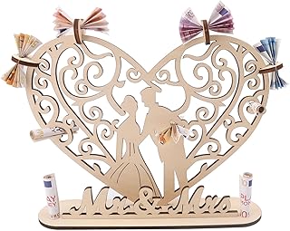 ParPix Geldgeschenk Hochzeit Holz, Hochzeit Geldgeschenk, Hochzeitsgeschenke für Brautpaar Geld, Personalisiert Hochzeitsgeschenk Geld, Geldgeschenke zur Hochzeit für Geburtstag Hochzeit Jubiläum