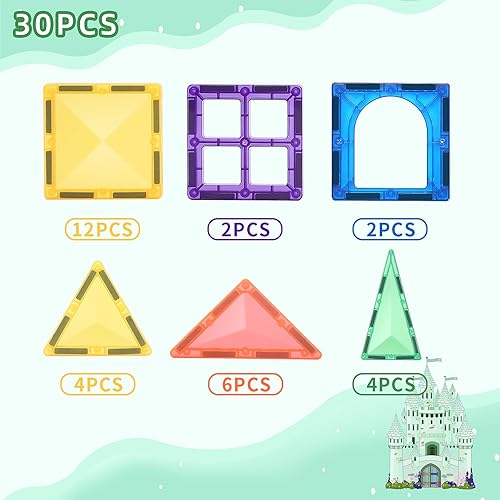 Miniatura 6 de Juguetes magnéticos para niñas y niños pequeños de 4 a 8 años, 4 a 6, 8 a 10 años, bloques de construcción magnéticos de diamante 3D, juegos de