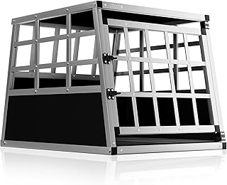 CADOCA® Dog Transport Box, Aluminium Dog Box for Boot, Robust Lockable Trapezoidal Travel Box, Car Box, Pet Transport Box, M, 54 x 70 x 51 cm product image