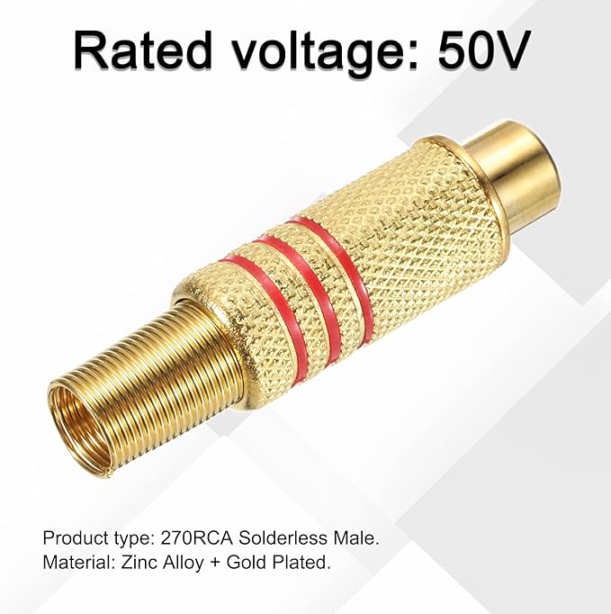 Conector RCA Hembra para Cable Parlante, Chapado en Oro, 10 Piezas miniatura 4