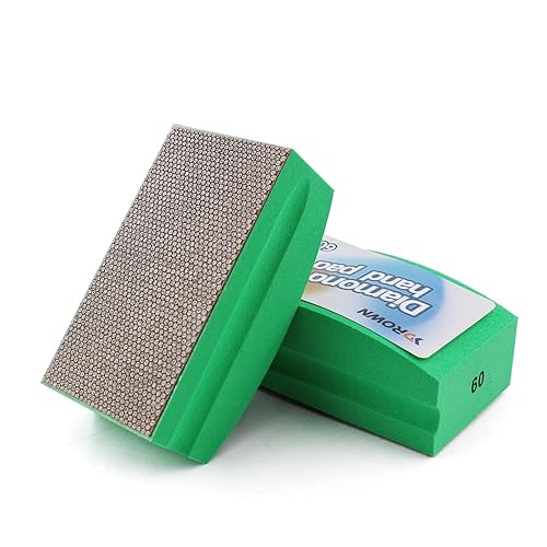 Almohadillas de pulido a mano de diamante con parte trasera de espuma para vidrio, granito, mármol, hormigón, lijado y pulido (grano 60)