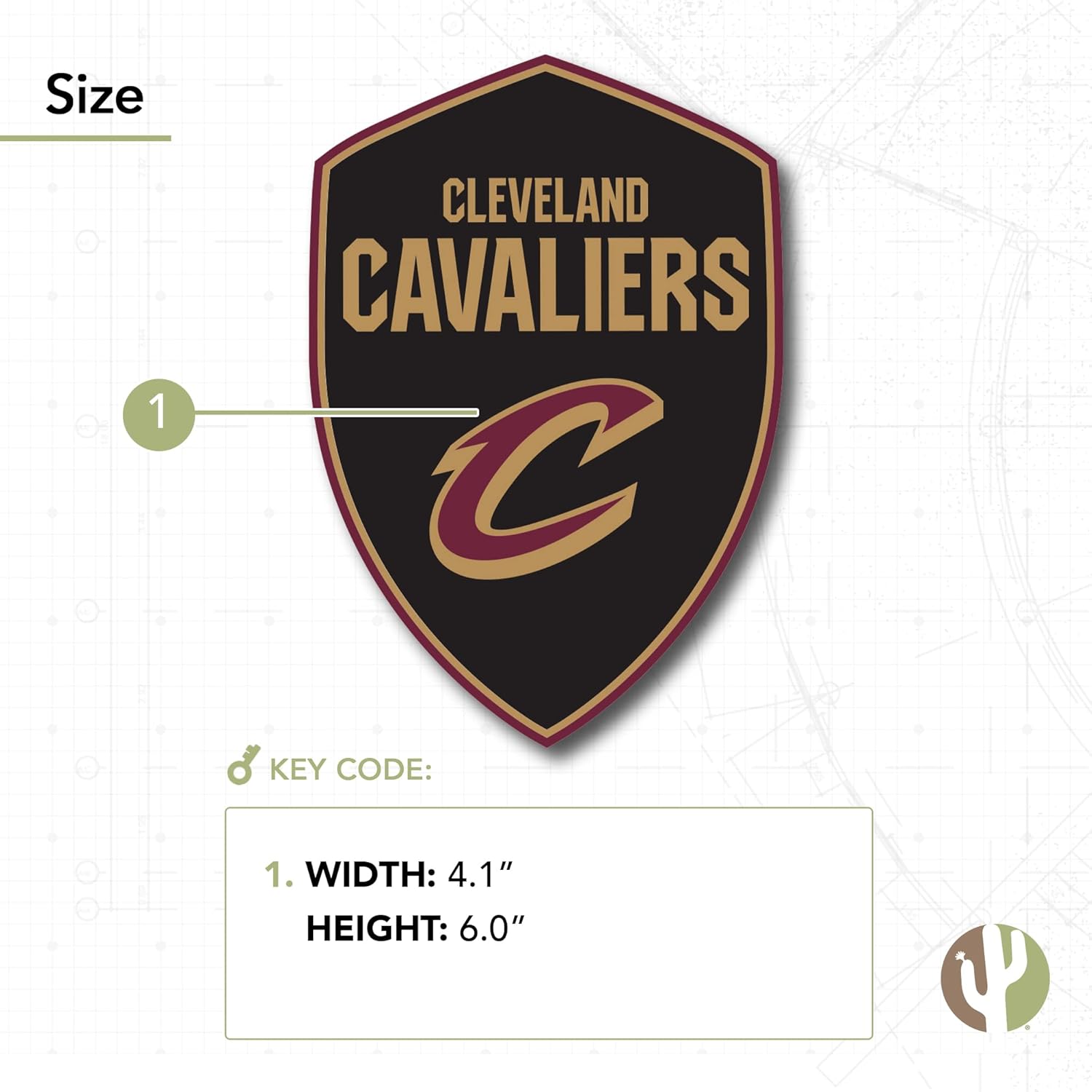 Desert Cactus Cleveland Cavaliers NBA Officially Licensed Sticker Vinyl Decal Laptop Water Bottle Car Scrapbook (Individual 2)