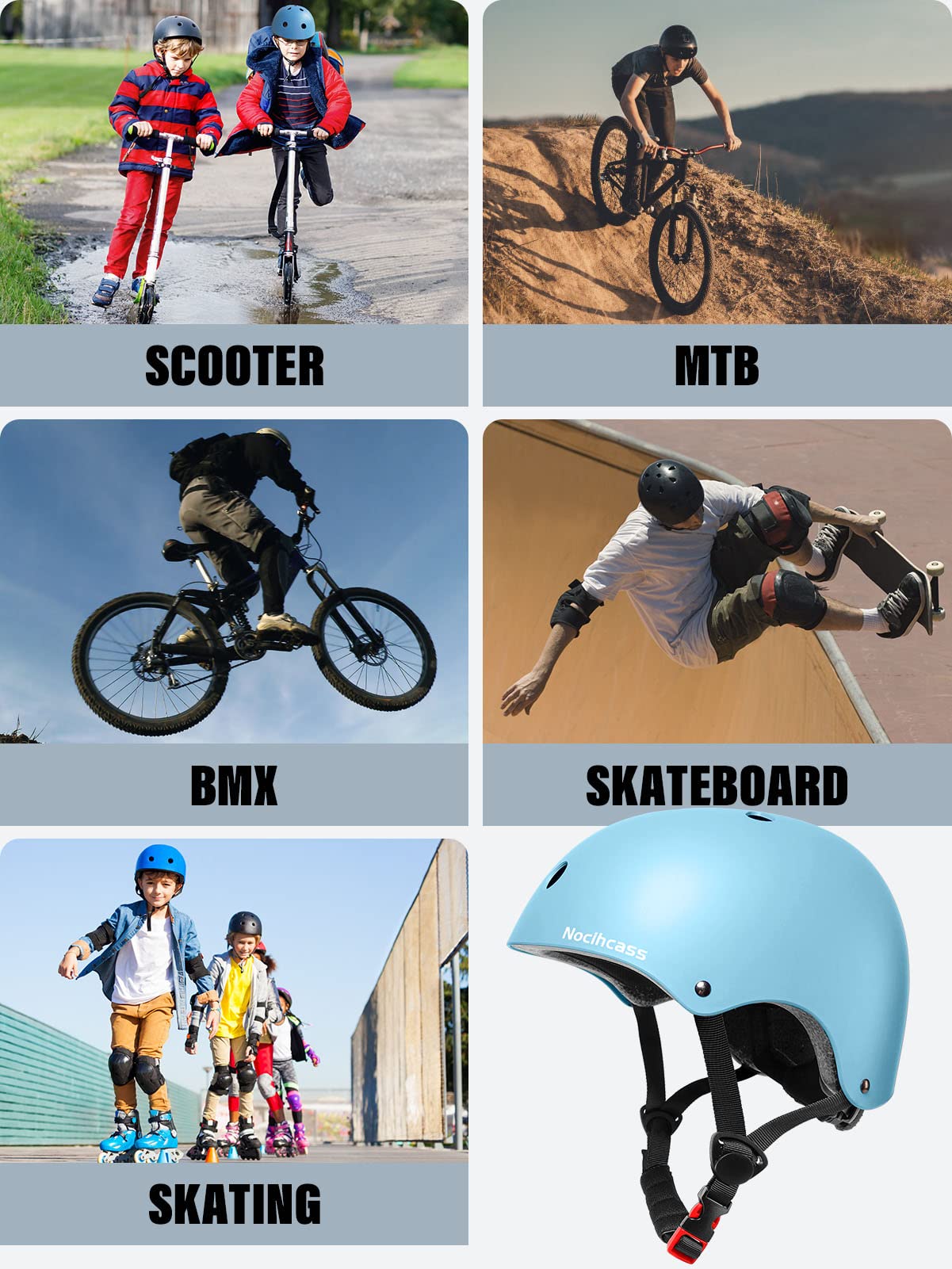 Skaterhelm,Fahrradhelm für Kinder,Jugendliche und Erwachsene,CPSC-zertifizierter Kinder-Fahrradhelm,Robuster Radhelm mit Verstellbarem Riemen für den Alltag,beim Skaten,BMX oder Longboarden
