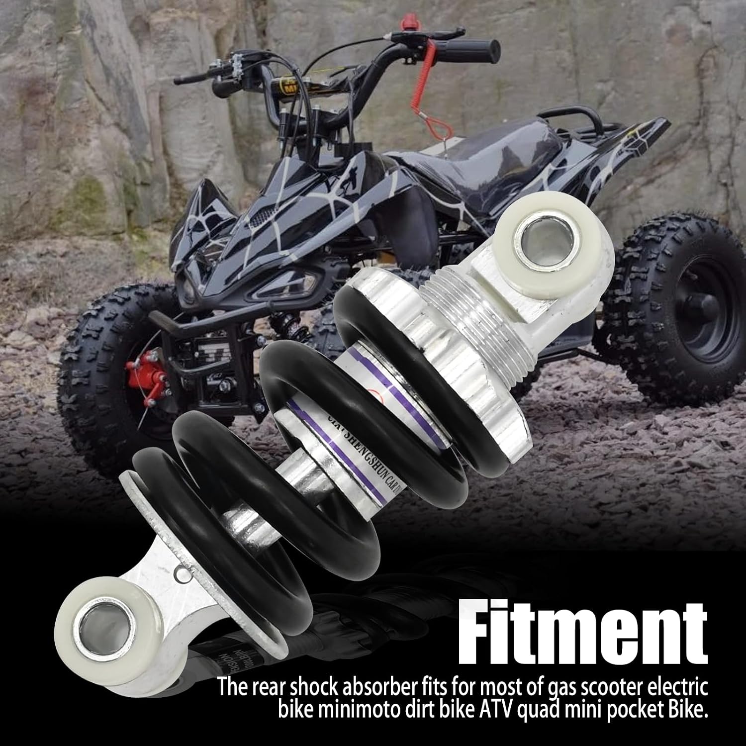 Rear Shock Absorber 100mm/3.93inch 750lb Rear Shock Absorber Spring for Gasoline Scooter Four Mini Pocket Bike Electric Bike Mini Motorcycle Dirt Bike 47cc 49cc ATV Mini Bike Shock