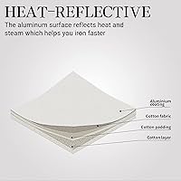 Vista 3 de Funda y almohadilla para tabla de planchar Funda 100% algodón con relleno, tamaño estándar con revestimiento de aluminio Juego de tabla