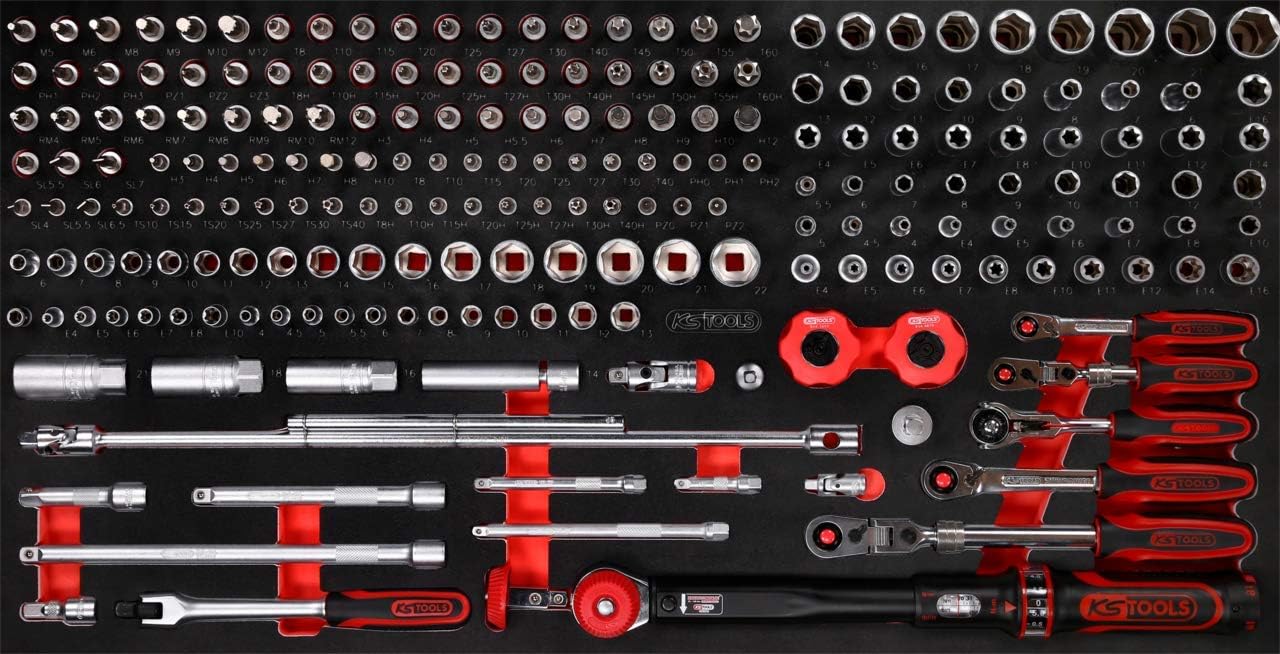 KS Tools Performance Plus 813.0213 Tool Set 213 Pieces 1/4 Inch + 3/8 Inch Socket Spanner