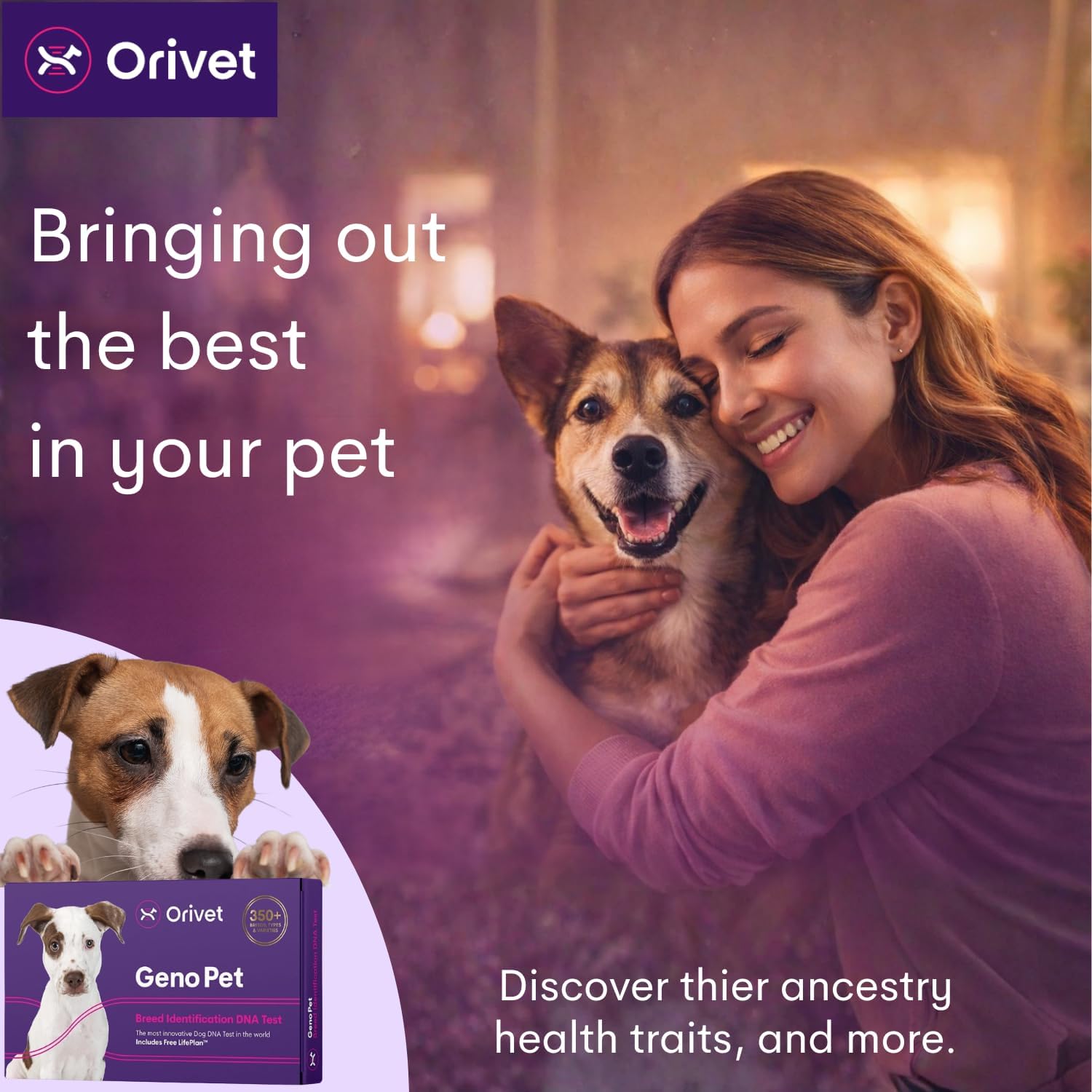 ORIVET Dog DNA Test Kit – Comprehensive Dog DNA Test Kit for Over 330+ Breed Identification | At Home Dog DNA Kit with Canine Genetic Testing & Life Plan Genopet