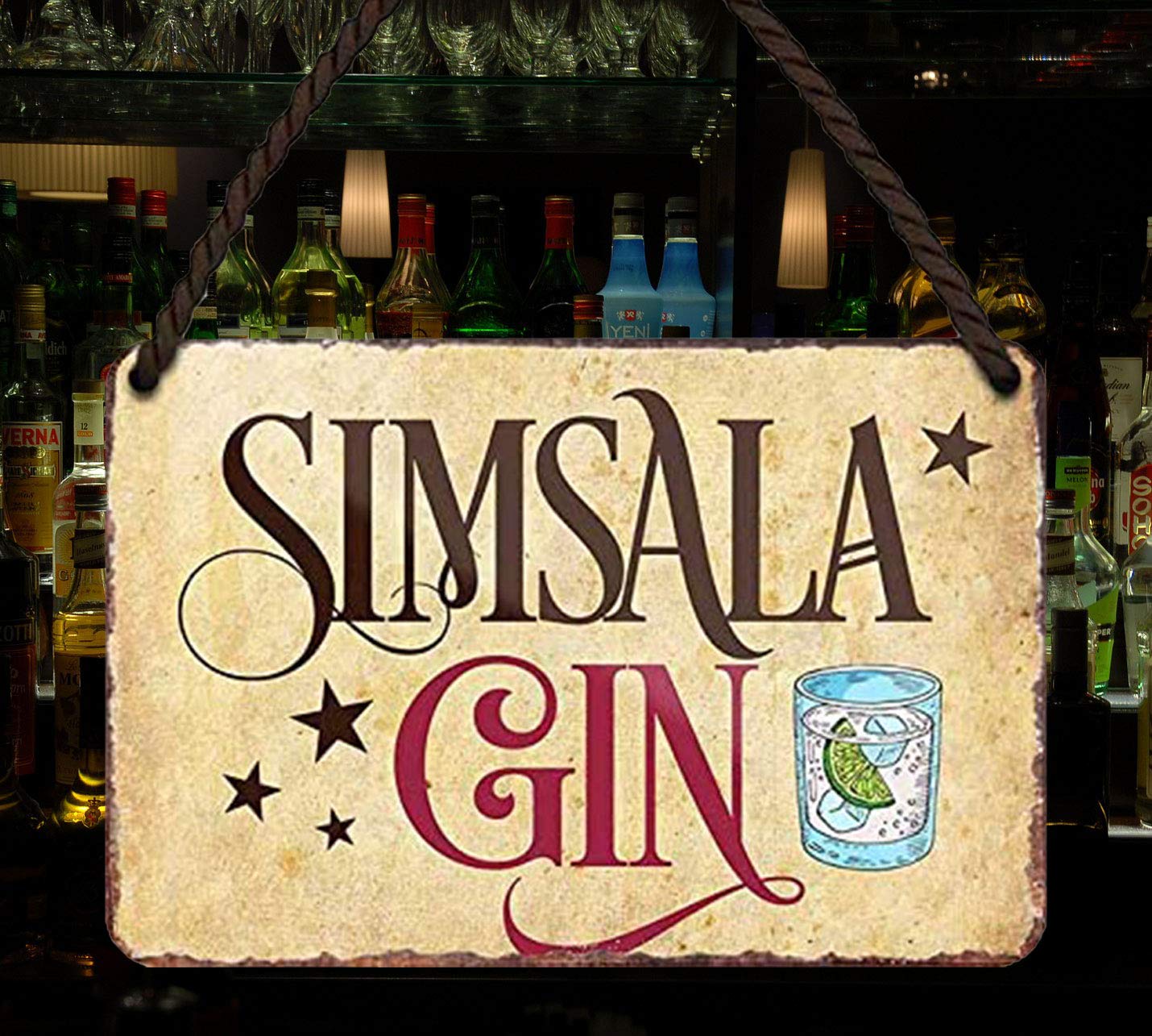 Schilderkreis24 – Targa In Metallo Divertente Gin Tonic Con