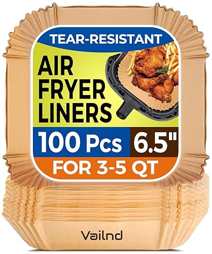 Air Fryer Paper Liners Disposable: 100PCS Non-Stick Air Fryer Parchment