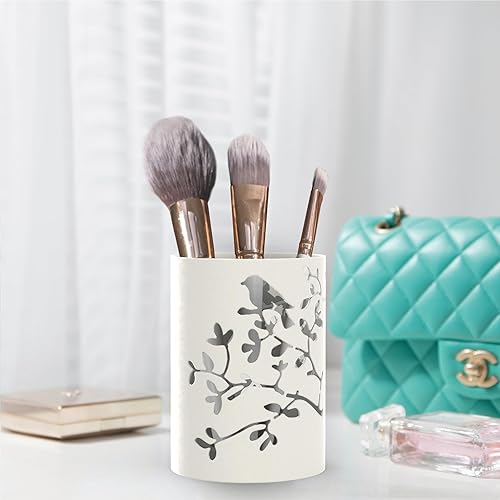 Miniatura 6 de Mango Steam Soporte de metal para bolígrafo, soporte para escritorio, organizador de vasos para oficina, aula, hogar (blanco, pájaro)