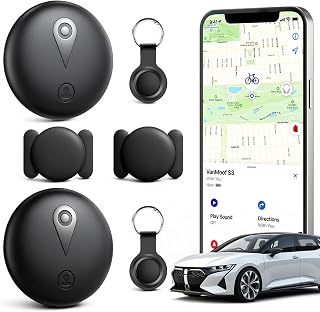 2 Mini GPS Tracker Magnetisch – Fahrzeugortung ohne monatliche Gebühr, Echtzeit-GPS-Tracker mit Smartphone-App für Android & iOS, GPS Auto Tracker, für Autos, Fahrräder, Gepäck, Haustiere,Schwarz
