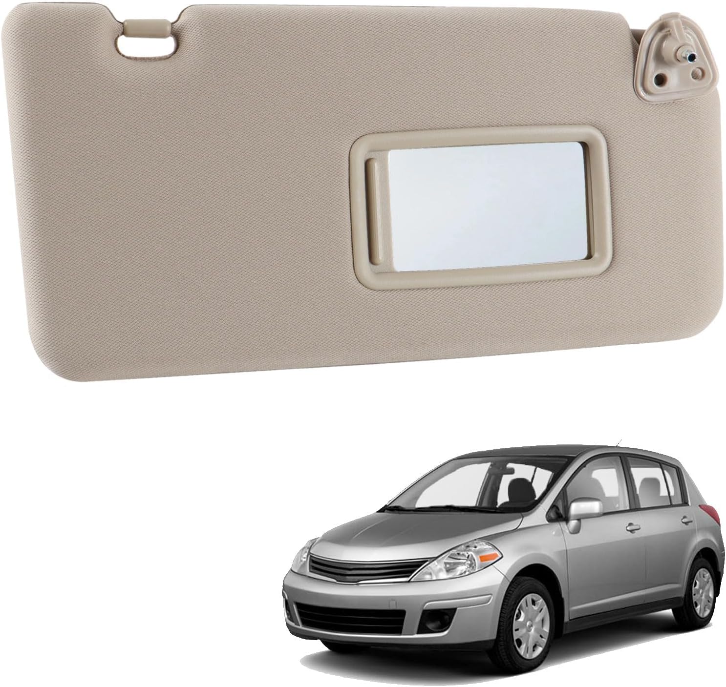 Sun Visor Compatible with Nissan Versa 2007-2012 and Tiida 2004-2012 Right Passenger Side Replaces 96400-EM31A 96400-ED500-A178(Gray)