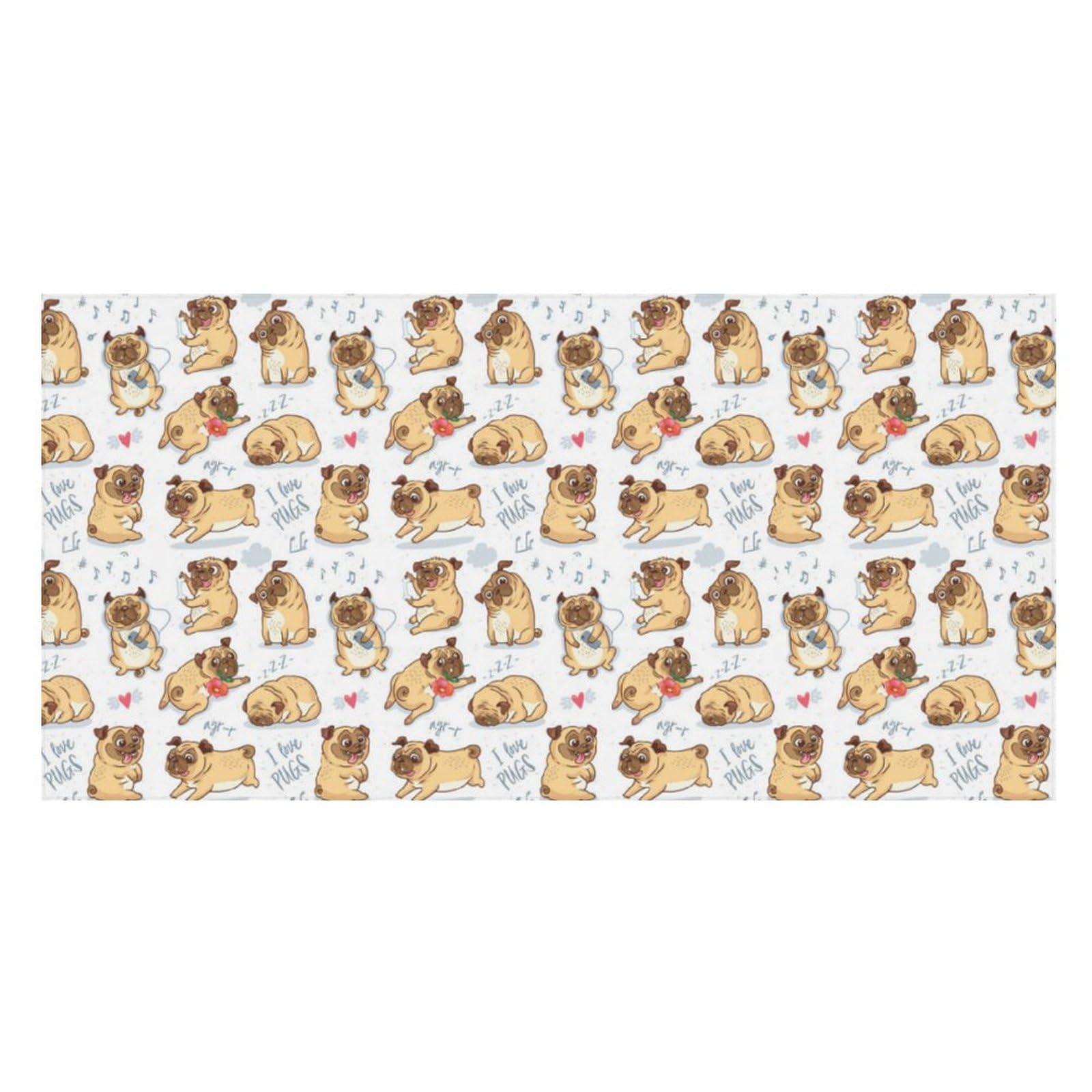 LWORZIIB Beach Towel, Pug Dog Bath Towel, Pool Towel Great for Gym Swimming 80 X 160cm