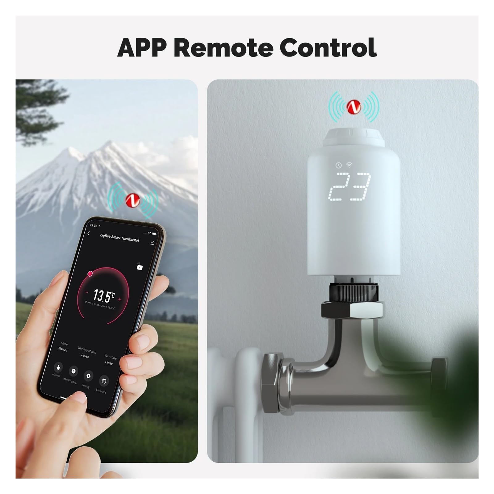 Inteligentny Termostat, Zawór Grzejnikowy TRV, Bezprzewodowy Pilot Zdalnego Sterowania, Regulator Temperatury Ogrzewania, Sterowanie Głosowe Informacja O ZgodnośCi(2PCS Valve)