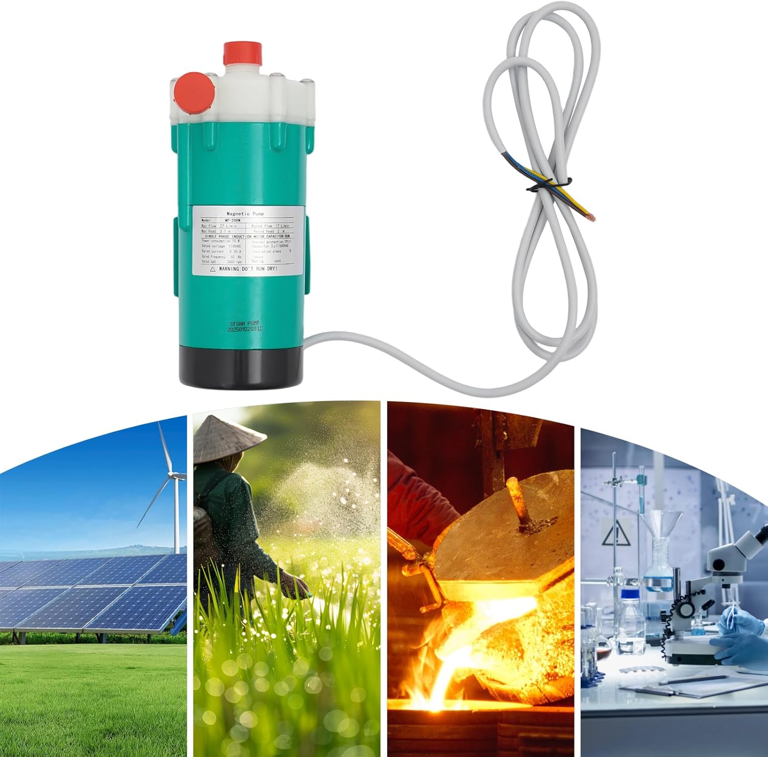 110V 15W 27L/min Circulating Water Pump,Industrial Circulating Pump MP-20R, 2600r/min Magnetic Drive Circulating Pump for Ice Making Machines, Beverage Machines,Household Boilers etc