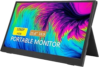 ciciglow Portable Monitor,15.6inch 1080P HDR USB C Laptop Monitor HDMI Computer Display IPS Ultrathin Gaming Monitor,External Monitor for Laptop PC Phone PS4 Xbox Switch