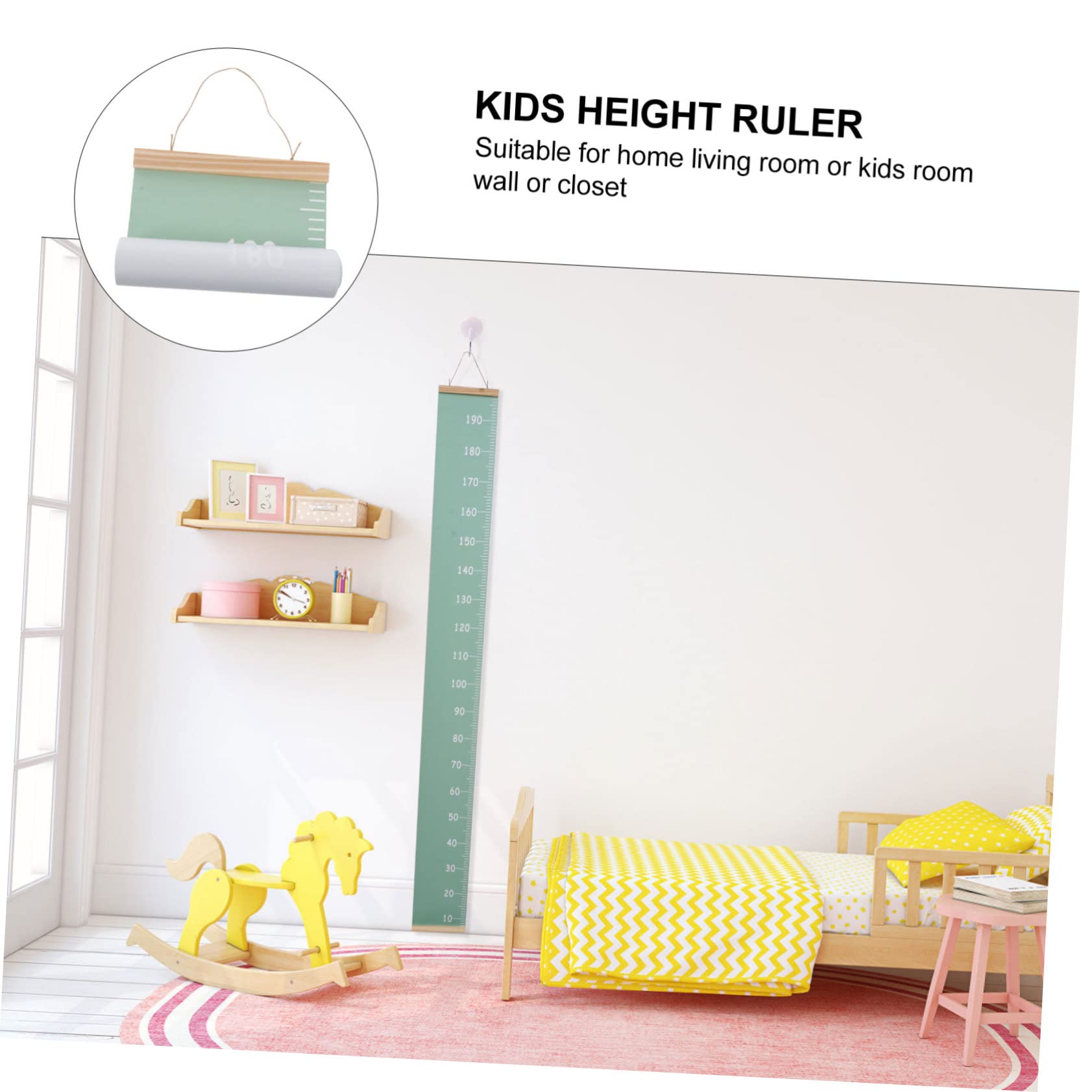 4piezas Regla De Crecimiento Infantil Para Decoración De Pared Medidor De Colgante Para Chart De Crecimiento Para Habitaciones Infantiles y Guarderías Avocado