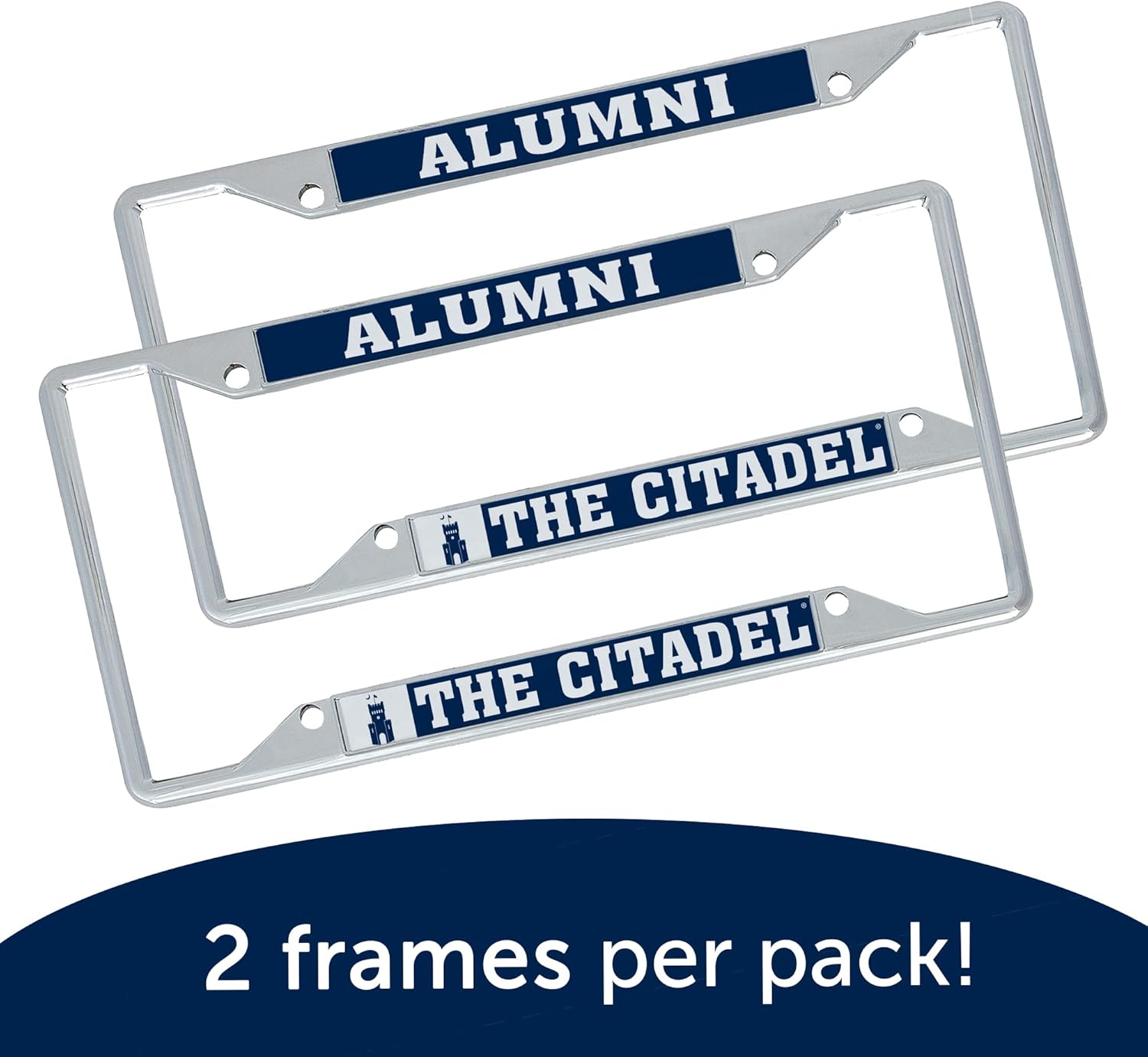 Desert Cactus The Citadel License Plate Frame Car Tag Holder for Front or Back of Car Officially Licensed Metal (Alumni 2-Pack)