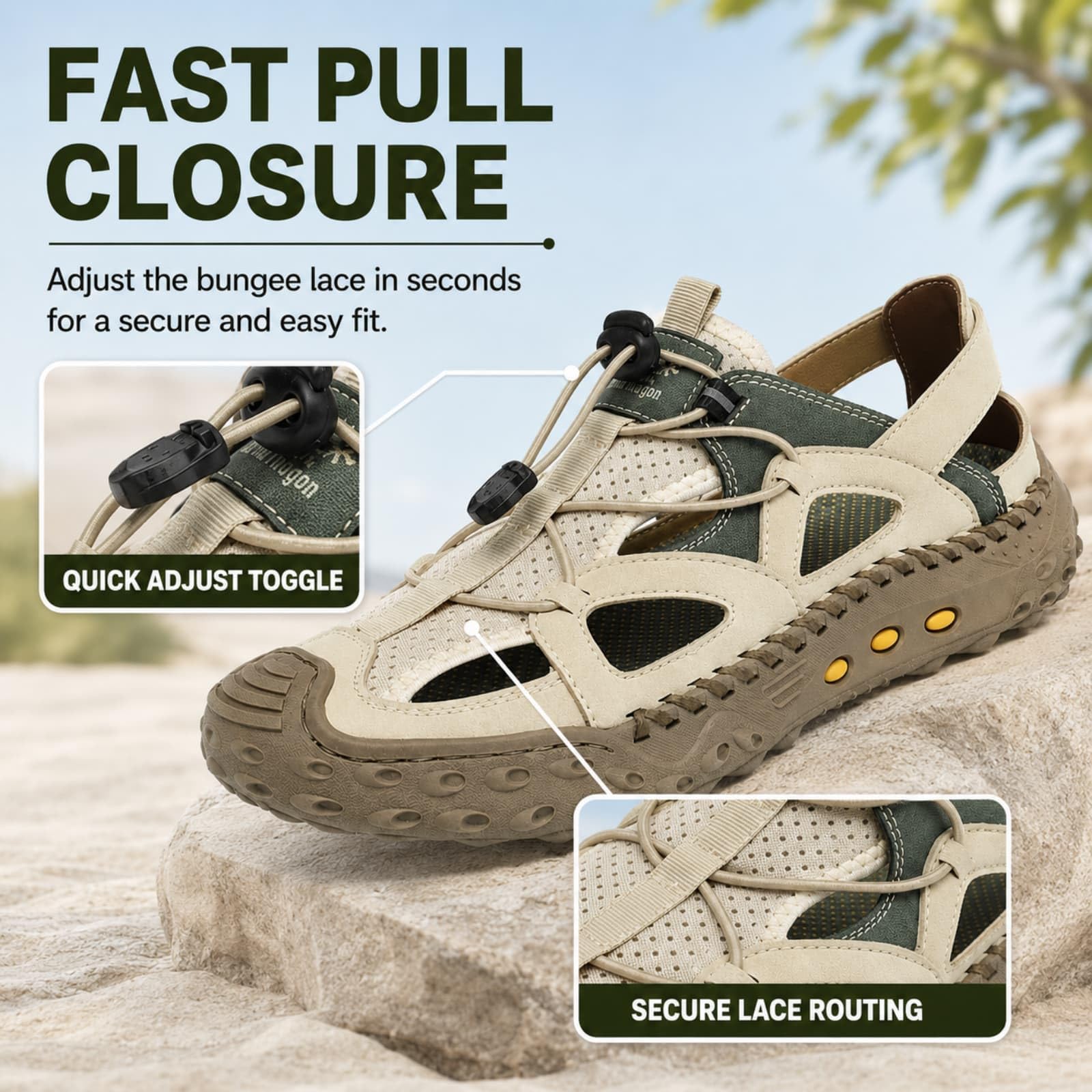 ENEN Sandales Randonnée Homme Bout Fermé, Sandales de Marche Homme Bout Fermé Extérieur 39-48 EU Chaussures de Randonnée Trekking Ete Antidérapante Chaussures d'Eau Plage Respirantes