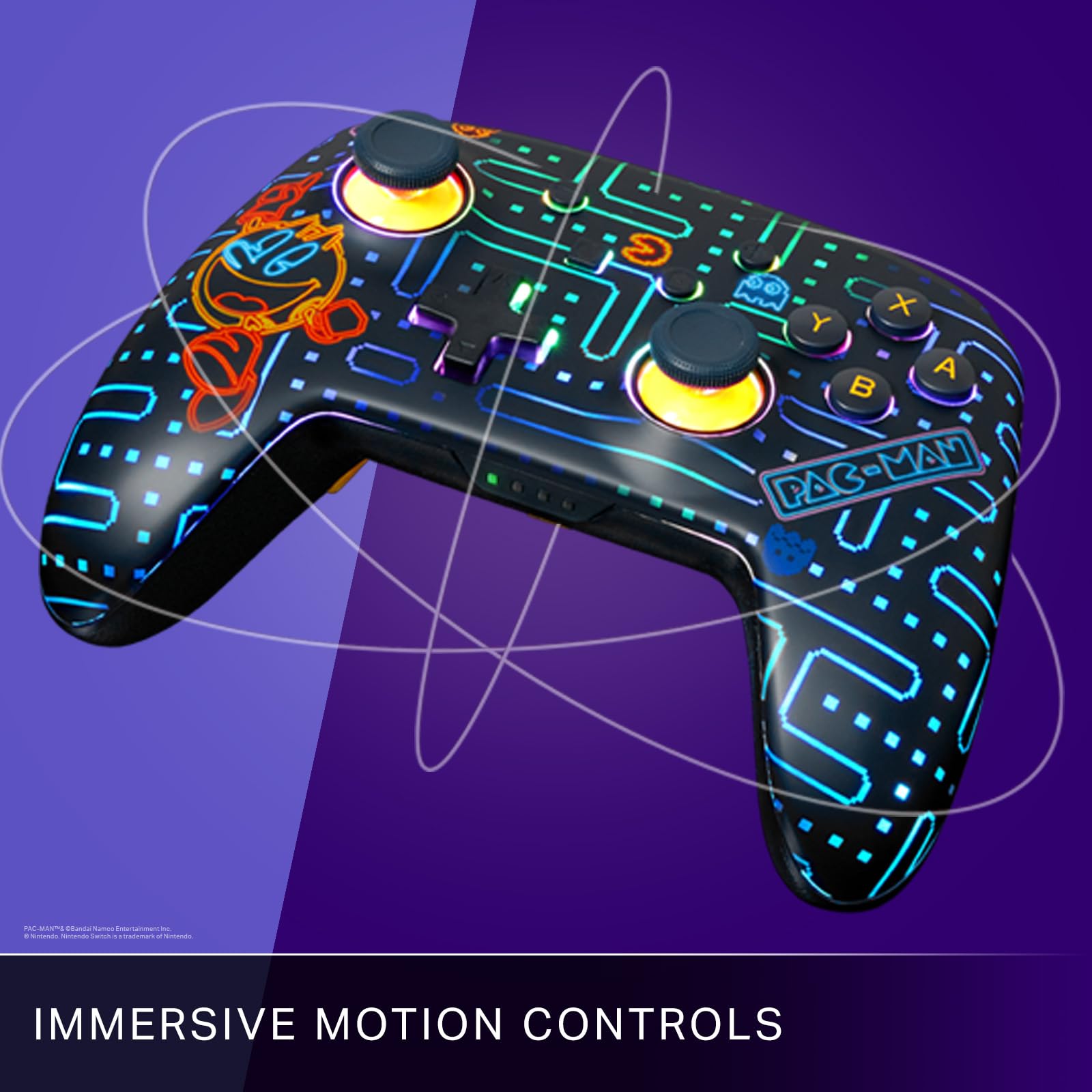 PowerA Enhanced Wireless Controller for Nintendo Switch with Lumectra - PAC-MAN NEON ARCADE