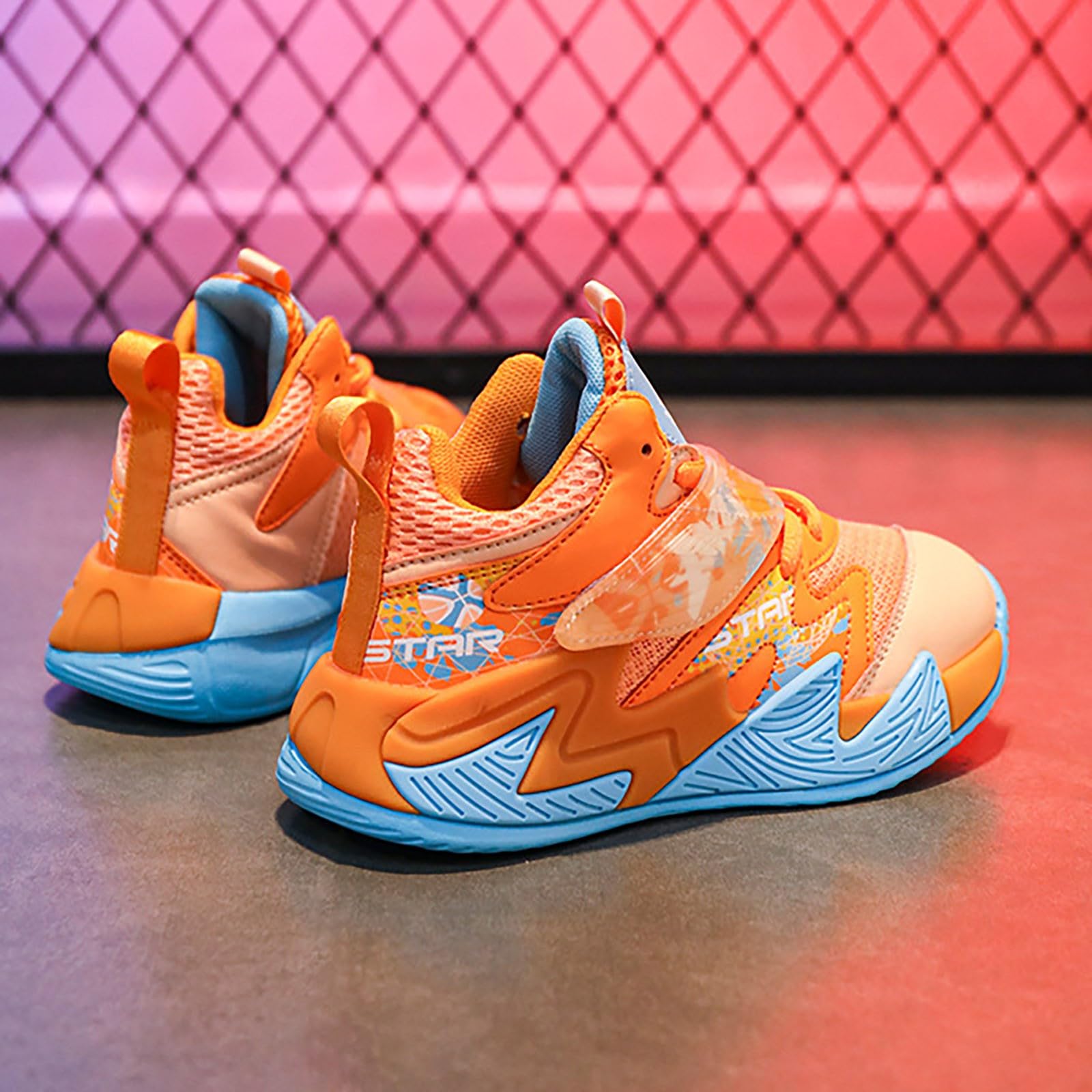 Scarpe da basket per bambini – Sneaker per ragazzi e ragazze, scarpe da basket antiscivolo, scarpe alte alla caviglia, traspiranti, con lacci, scarpe da tennis per interni ed esterni