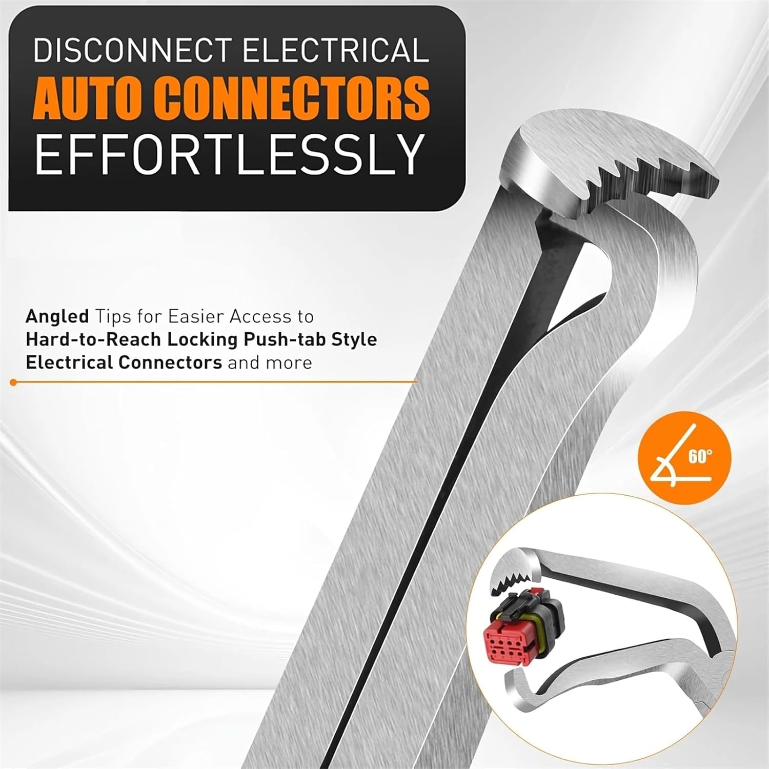 Electrical Disconnect Pliers Connector Separator 60 Degree For Wiring MAF Sensors Fuel Injectors Coils 1Pcs(Crowbar)