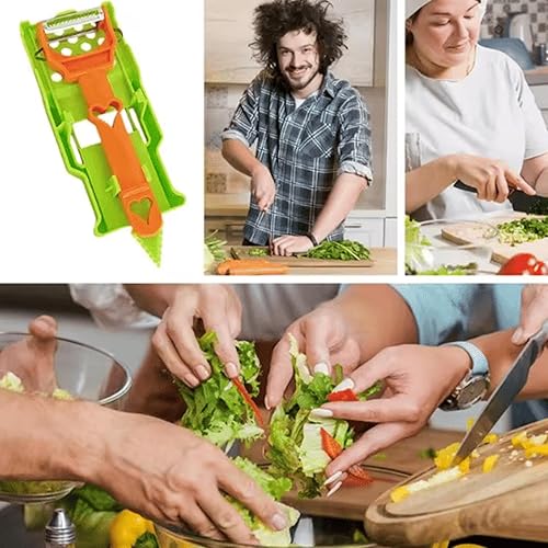 Miniatura 7 de Toselfwith Pelador Multifuncional 2 en 1 - Pelador De Frutas Y Verduras, Cortador Juliana, Pelador De Papas, Herramienta De Cocina Ergonómica Y