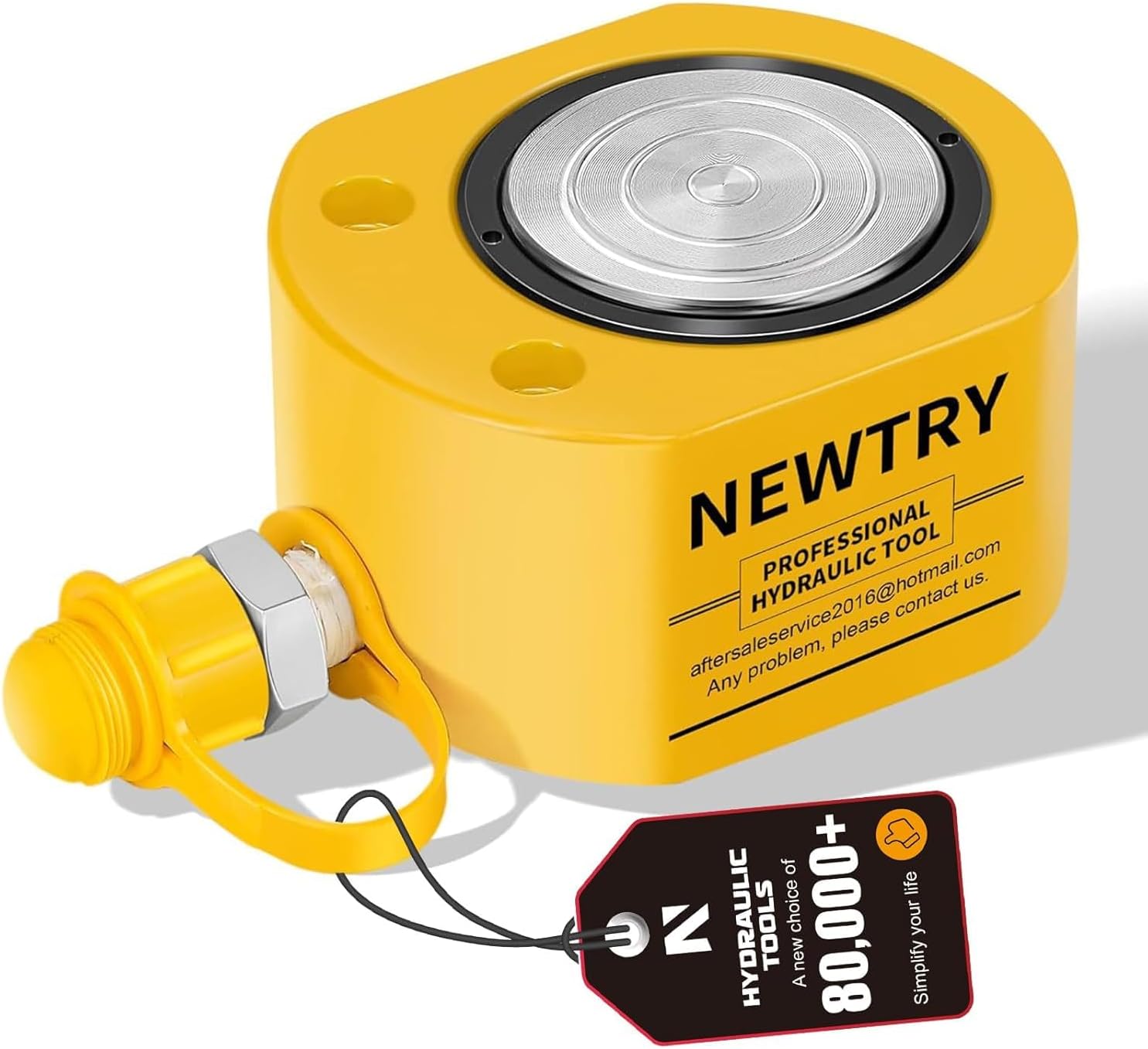 NEWTRY 5 Ton Stoke 7mm(0.275 inch) Mini Low Profile Hydraulic Cylinder Portable Industrial Super Thin Lifting Jack Ram Plunger, not for Car YX-128