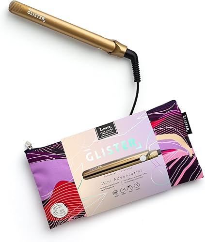 Glister - Mini alisador de transporte, plancha plana de viaje de grado de salón, varita plana, para cabello normal, delgado, seco y encrespado,