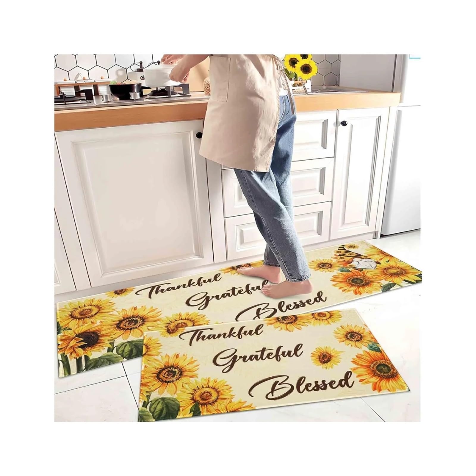 Tapis de cuisine marron lavable pour couloir et décoration de la maison