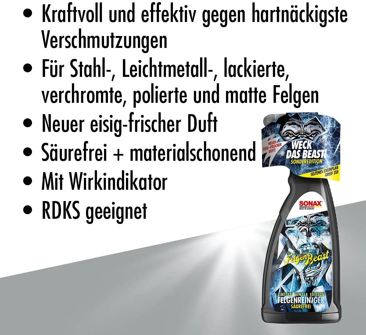 SONAX FelgenBeast WinterEdition (1 Liter) Felgenreiniger in LIMITIERTER Edition Winter - XXL12-teiliges Set