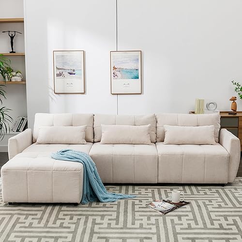 Miniatura 7 de Sofá modular tapizado para el hogar, apartamento, dormitorio, bonus, espacios compactos con diván orientado a la izquierda, 3 asientos, diseño en