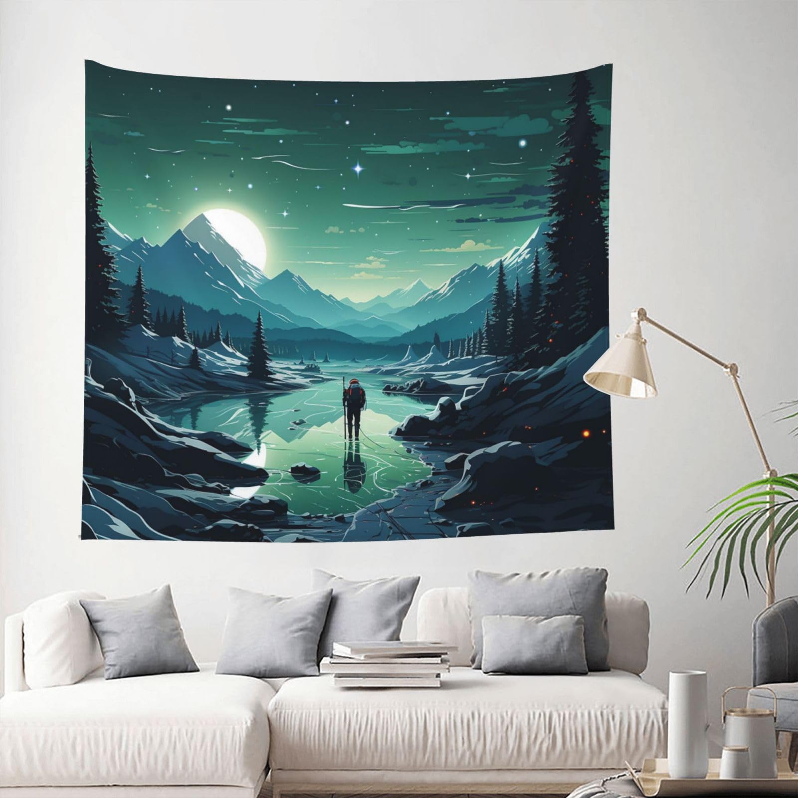Tapestry 153 X 130 CM Inches Wall Hanging for Living Room Glow in The Dark Tapestrys Home Decor Soft Aesthetic Tapestries Hanging Decor Blanket Wall Tapestry for Bedroom Dorm Indoor Outdoor