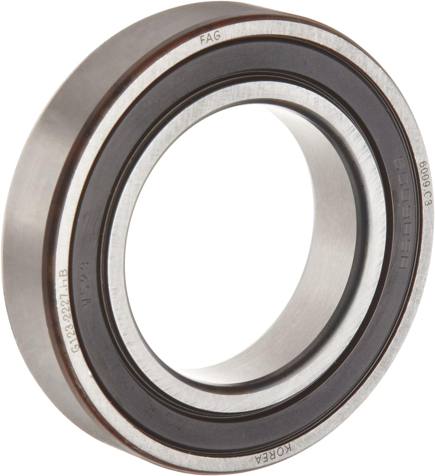 FAG 6004-2RSR-C3 Deep Groove Ball Bearing, Single Row, Double Sealed, Steel Cage, C3 Clearance, Metric, 20mm ID, 42mm OD, 12 mm Wide 12000rpm Maximum Rotational Speed, 1120lbf Static Load Capacity, 2100lbf Dynamic Load Capacity