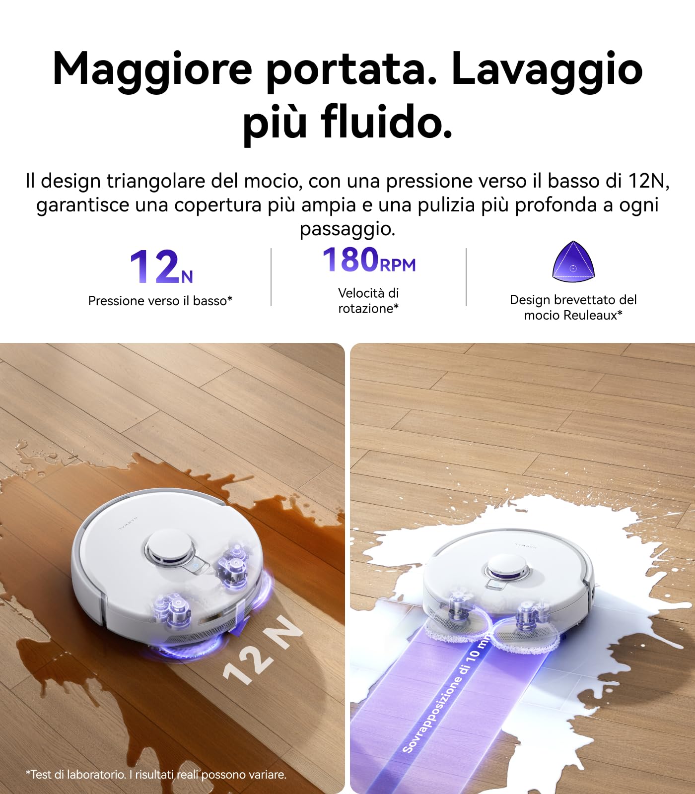 NARWAL Freo Z10 Pro Robot Aspirapolvere Lavapavimenti, 18500Pa, CarpetFocus2.0, DualFlow2.0 Anti-groviglio di Peli, Mop Estensibile, Navigazione Radar LDS, Acqua Calda a 75℃, Autopulizia e Asciugatura