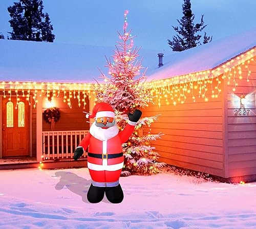Miniatura 6 de Santa Claus inflable de Navidad de 6 pies - Papá Noel inflable negro para decoración de jardín, inflables navideños