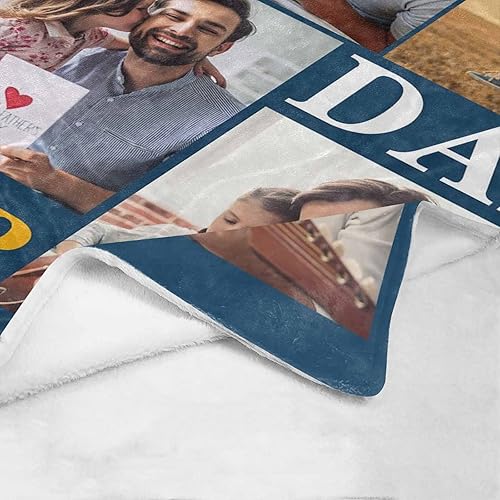 Miniatura 5 de Manta de fotos personalizada para papá, manta personalizada con imagen para el día del padre, aniversario, regalo de boda, 40 x 50 pulgadas