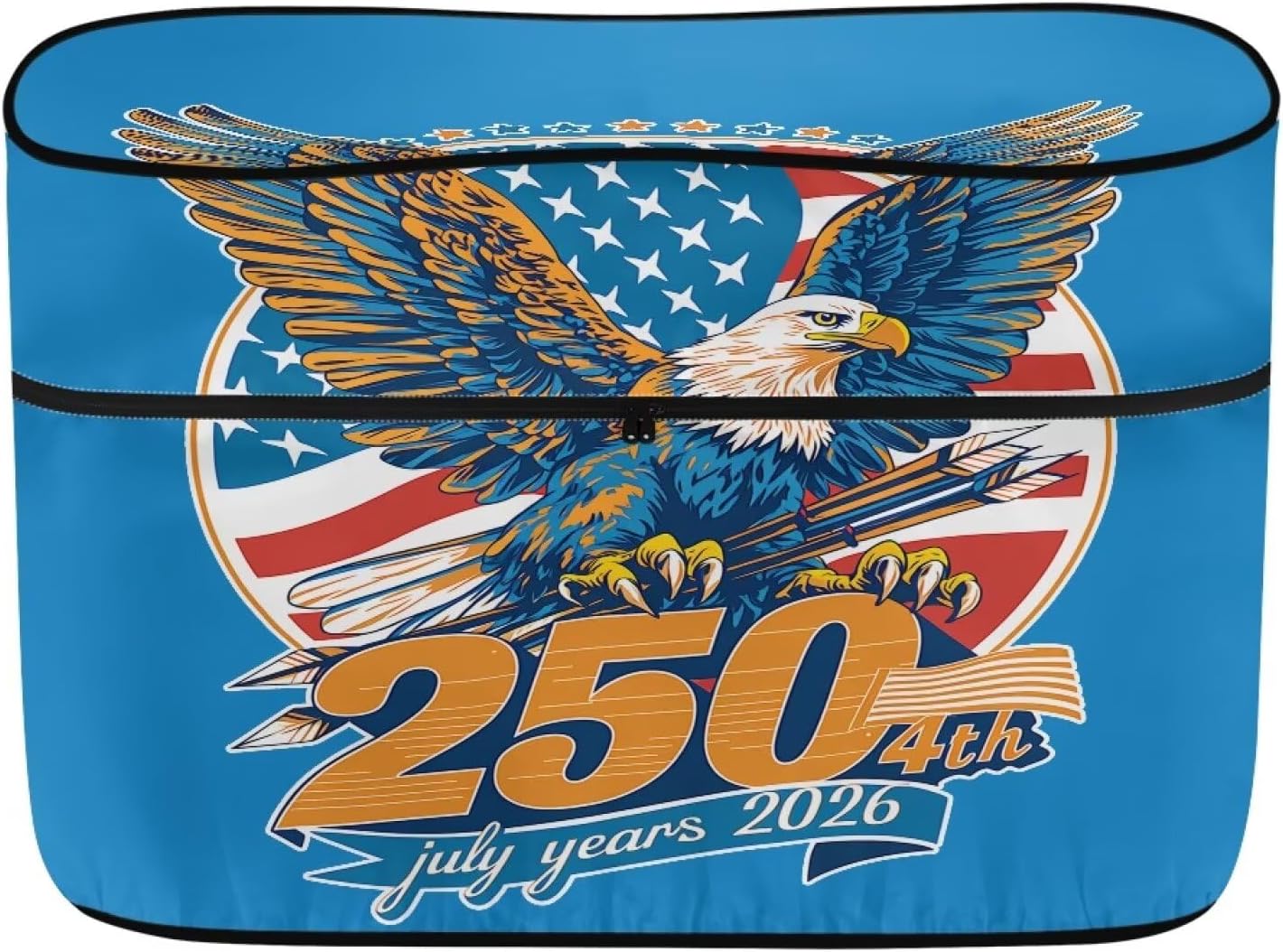 RV Cover for Camper,RV Double 20lb Propane Gas Tank Cover Weather Resistant Gas Cylinder Cover Camper Accessories for Outdoors-Blue Gold 250th Eagle