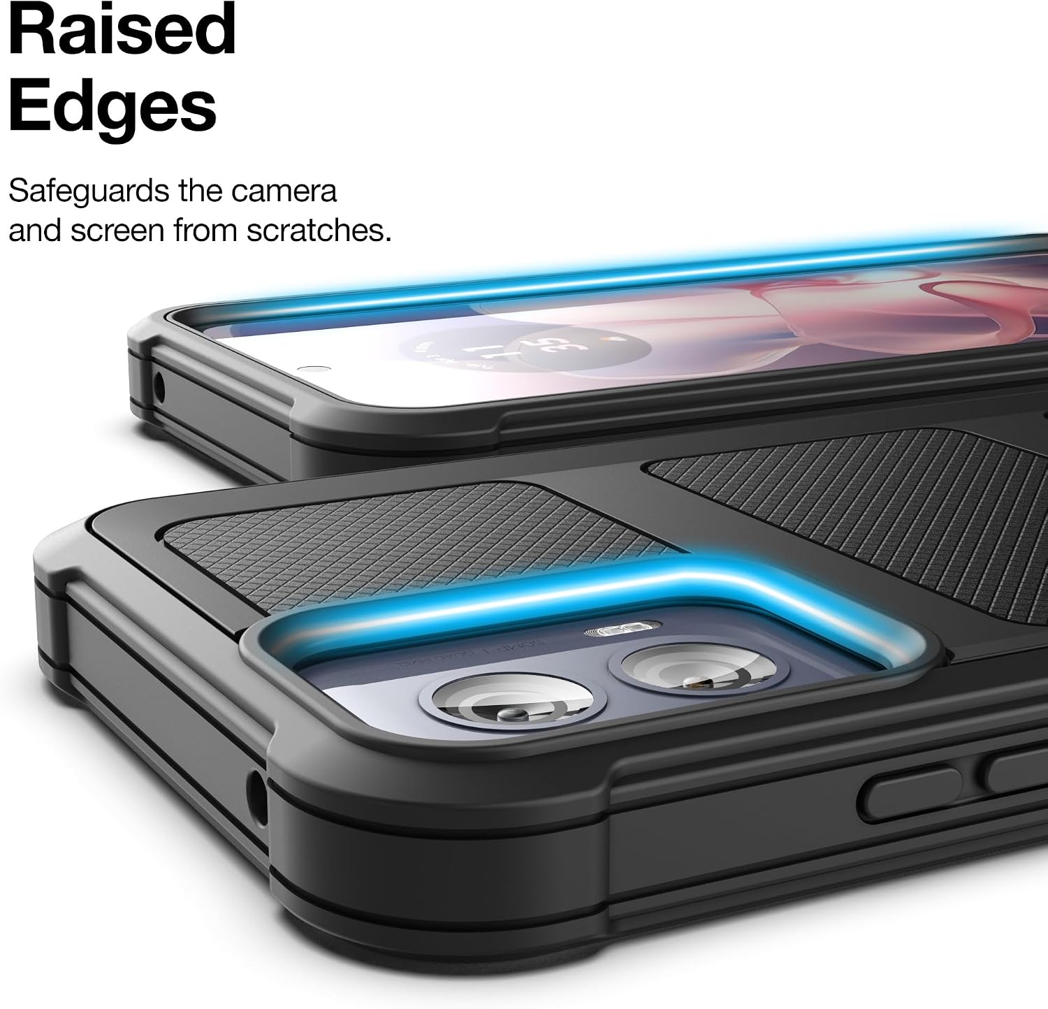 Encased Rugged Belt Case for Moto G Power 5G 2024, Full Body Protective Case with Tempered Screen Protector and Holster Clip (Black) (2024) image 4