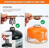 Vista 2 de Odoland Estufa de campamento a prueba de viento de 3500 W/6800 W, estufa de gas con adaptador de recipiente de combustible, encendido